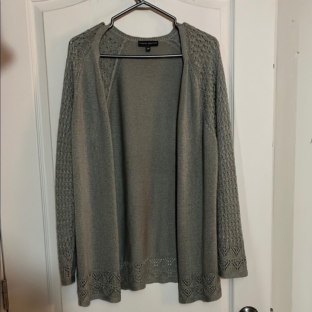 Gray knit cardigan size Lg soft material